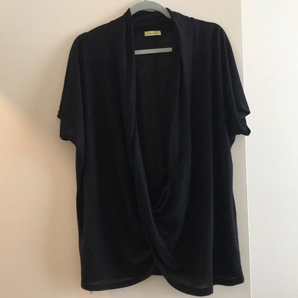 Soho black slouch open front top